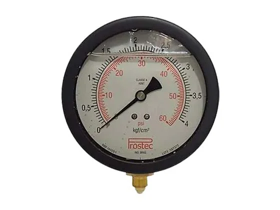 Manômetro Caixa Aço Carbono Com Glicerina - Escala Dupla 0 a 60PSI x 4Kg/cm²