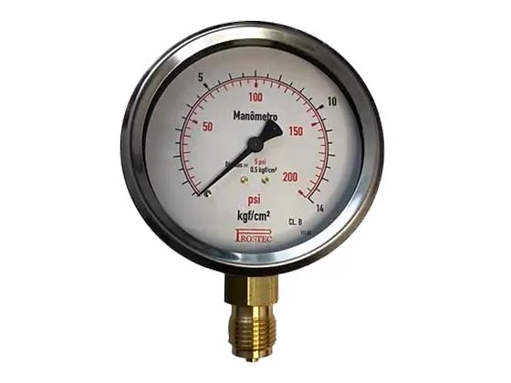 Manômetro - Escala Dupla 200PSI x 14KGS
