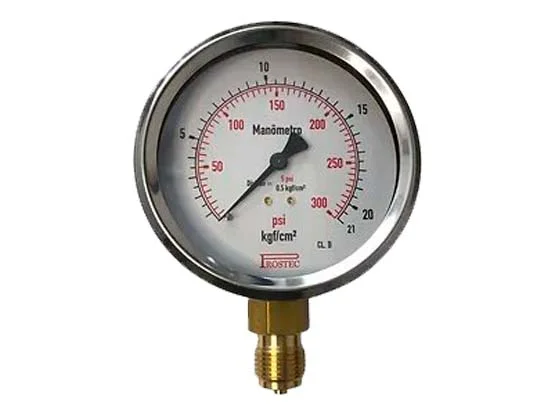 Manômetro - Escala Dupla 0 a 300PSI x 21Kg/cm²
