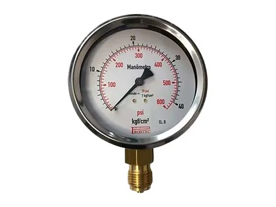 Manômetro - Escala Dupla 0 a 600PSI x 40Kg/cm²
