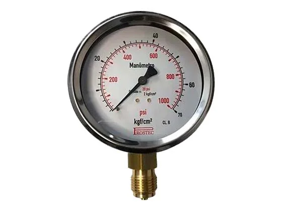 Manômetro - Escala Dupla 0 a 1000PSI x 70Kg/cm²
