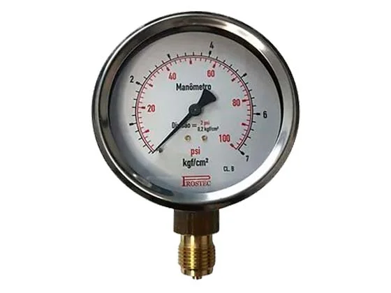Manômetro - Escala Dupla 0 a 100PSI x 7Kg/cm²