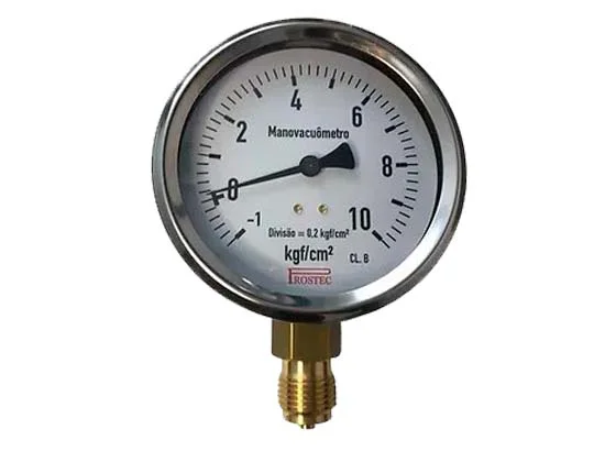Manovacuômetro - Escala Simples -1 a 10Kg/cm²