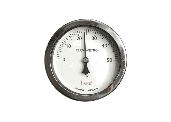 Termômetro total inox, 63mm, 80mm